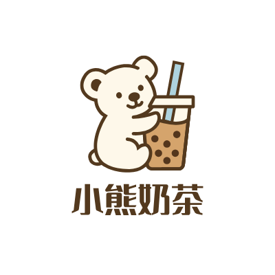 小熊奶茶LOGO模板