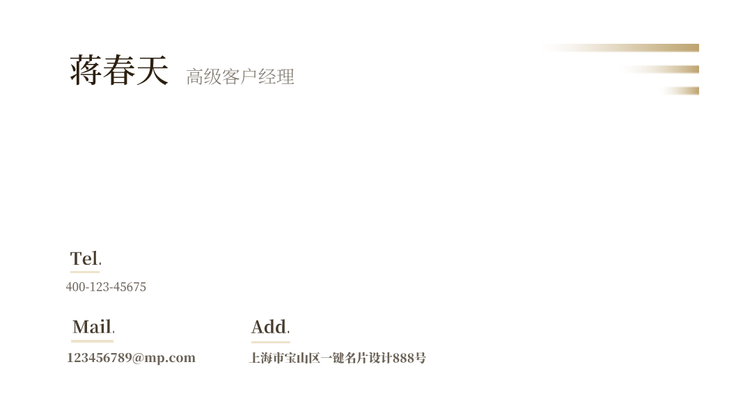 蒋春天名片设计模板